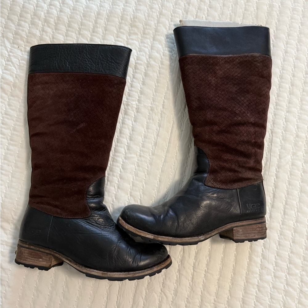 Ugg Black and Brown Leather Boots
